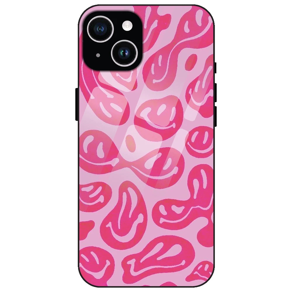 Pink Smilies - Glass Case for Apple iPhone 14 Plus