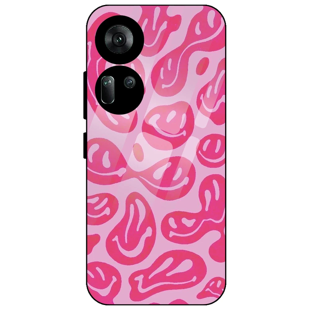 Pink Smilies - Glass Case for Oppo Reno 11