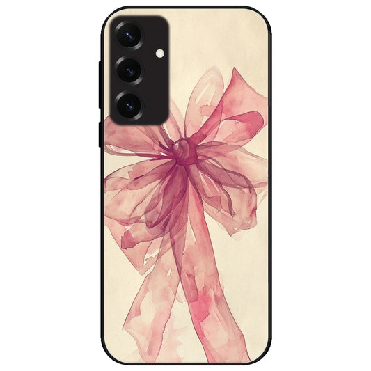 Pretty Pink Bow - Glossy Metal Silicone Case for Samsung Galaxy S25 Plus
