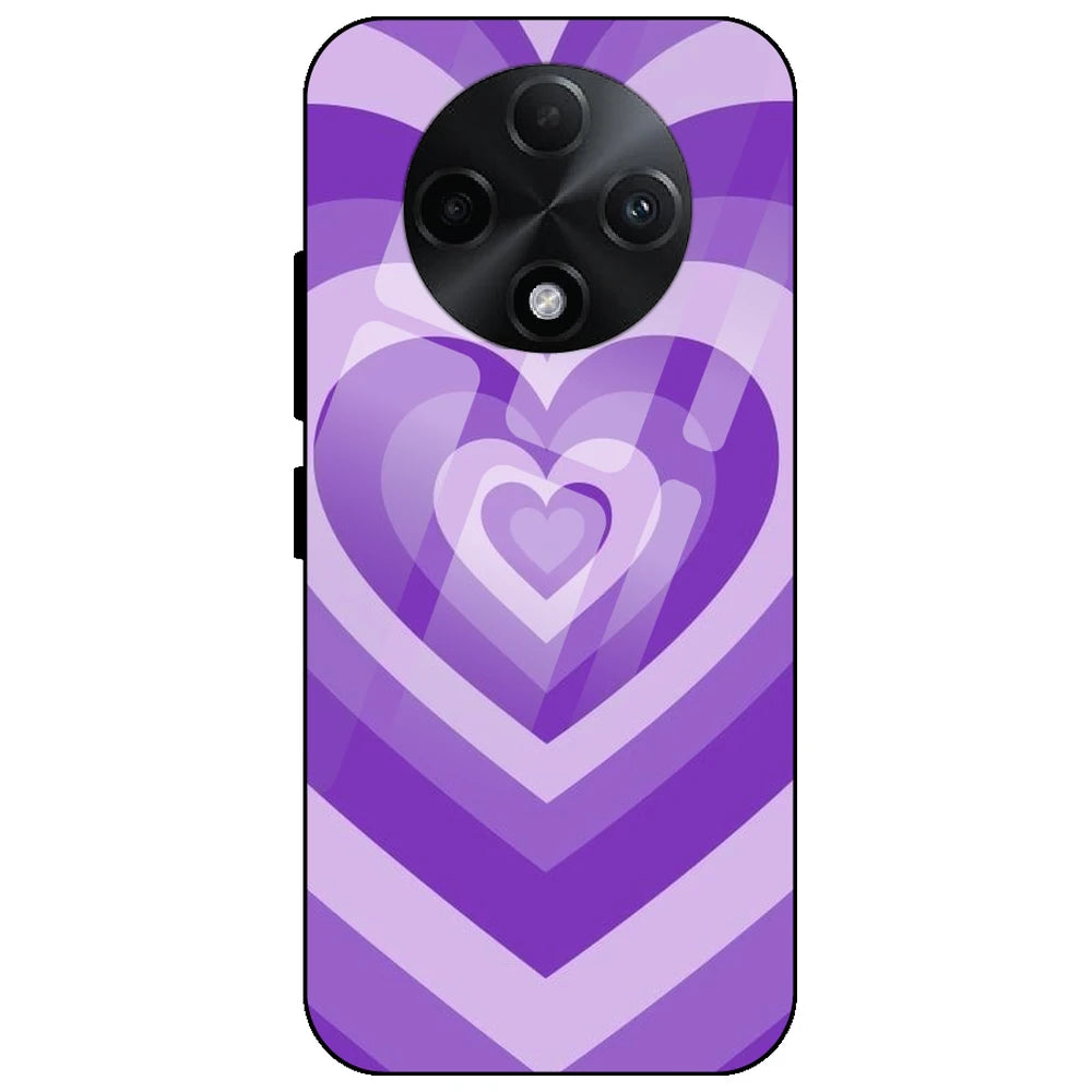 Purple Hearts - Glass Case for Oppo F27 Pro Plus
