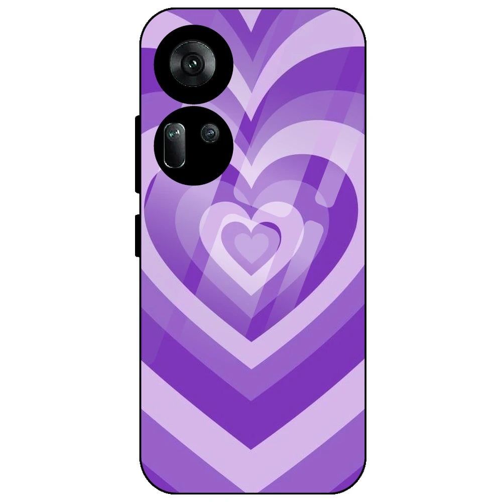 Purple Hearts - Glass Case for Oppo Reno 11
