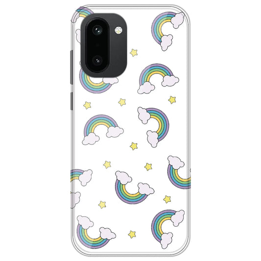 Rainbow With Clouds - Clear Printed Silicone Case for OnePlus 15R