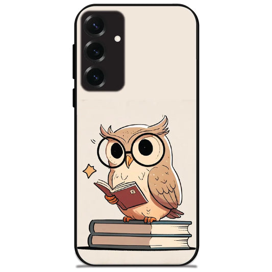 Reading Owl - Glossy Metal Silicone Case for Samsung Galaxy S25 Plus