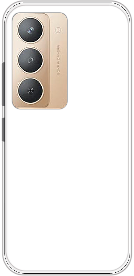 Realme P3X back cover mockup - customisable soft silicone case