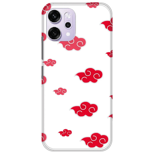 Red Clouds - Clear Printed Silicone Case for Oppo Reno 14 Pro