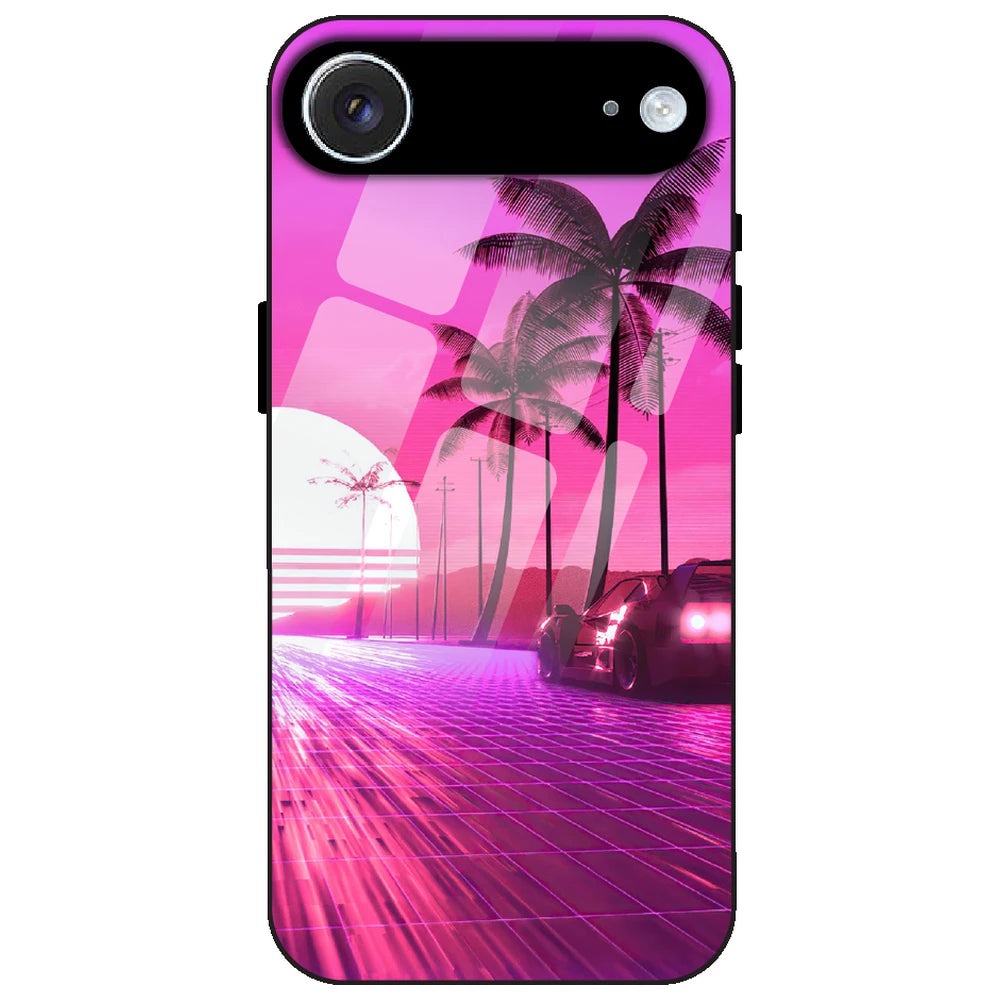 Retro Beach Synthwave - Glass Case for Apple iPhone Air