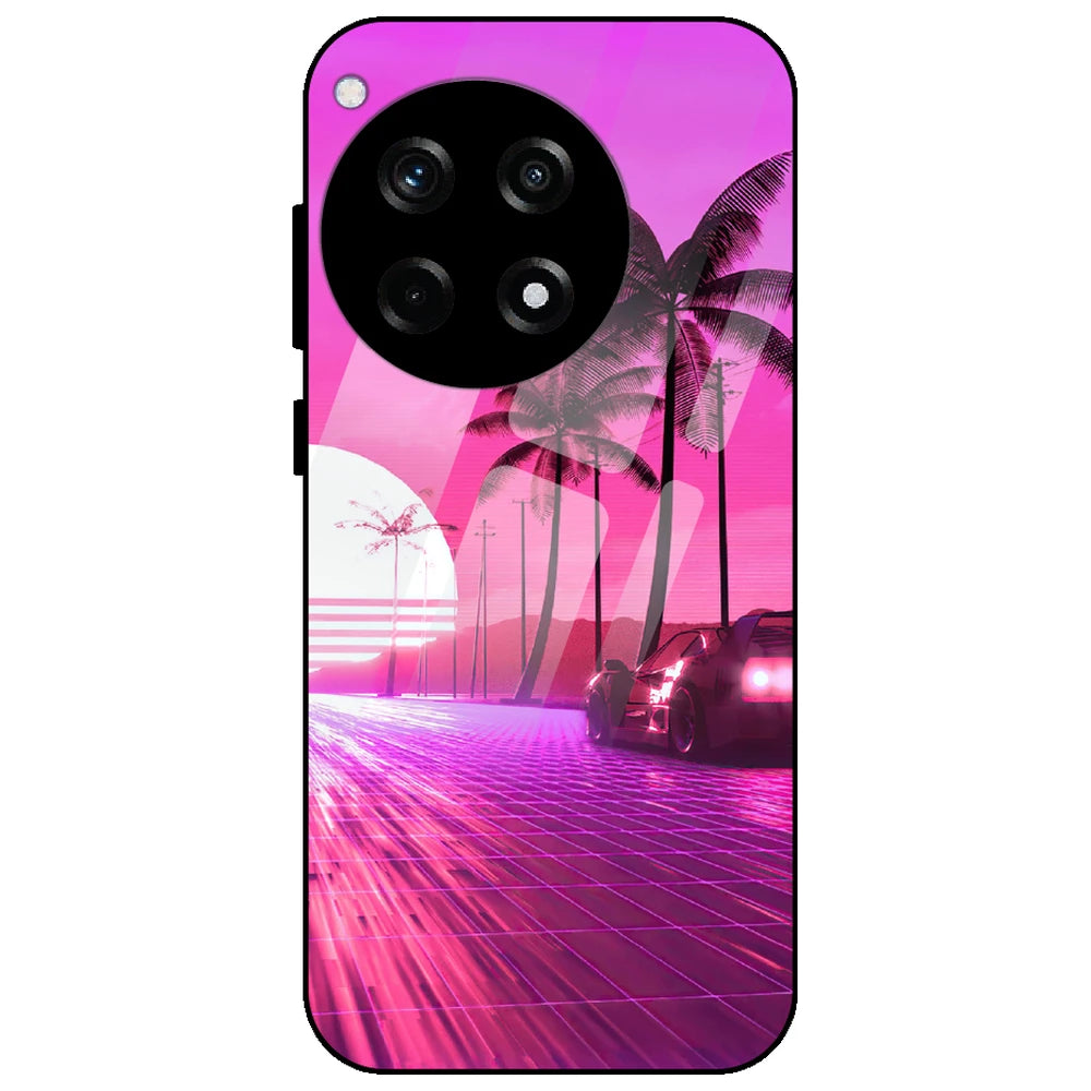Retro Beach Synthwave - Glass Case for OnePlus 12R