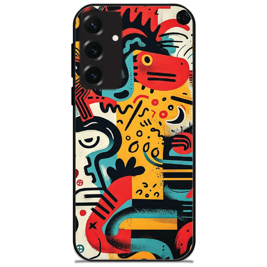 Retro Shape Mashup - Glossy Metal Silicone Case for Samsung Galaxy S25 Plus