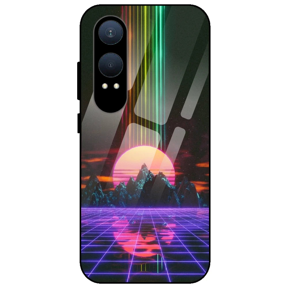 Retro Sunset Synthwave - Glass Case for OnePlus Nord CE 4 Lite