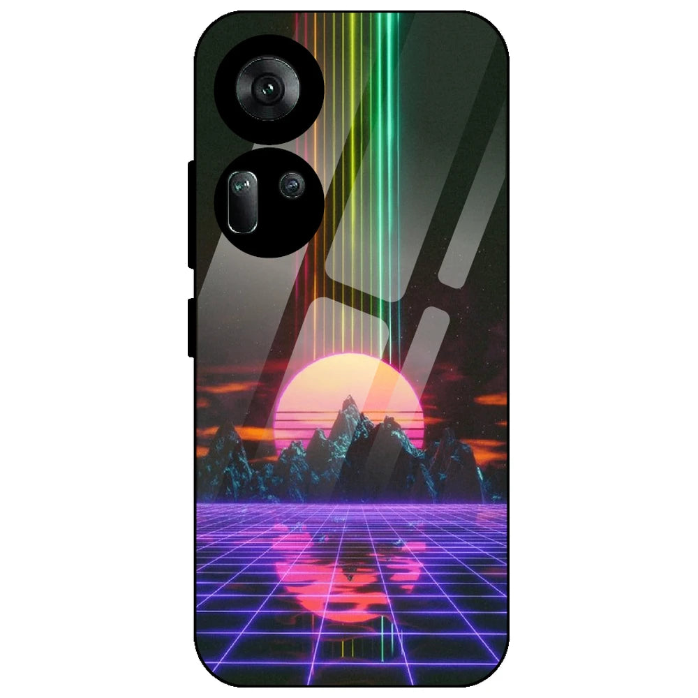 Retro Sunset Synthwave - Glass Case for Oppo Reno 11