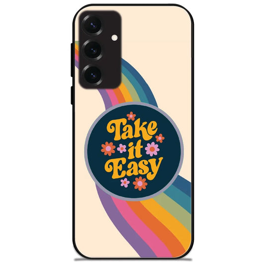 Take It Easy Rainbow - Glossy Metal Silicone Case for Samsung Galaxy S25 Plus