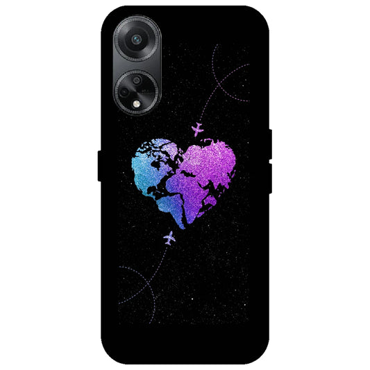Travel Heart - Glossy Metal Silicone Case for Oppo F23 5G