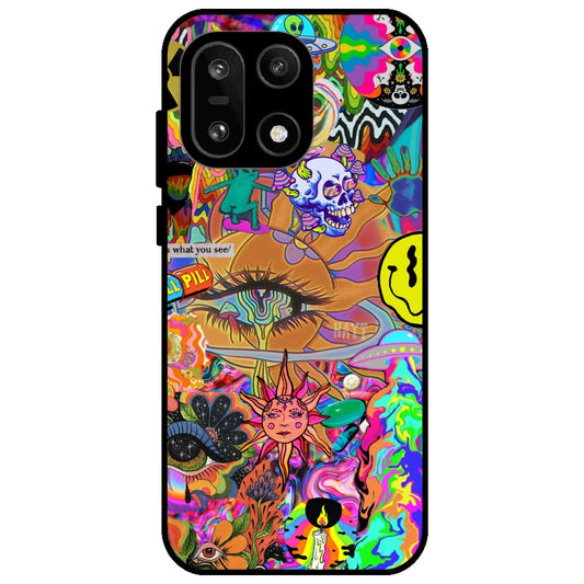 Trippy Collage - Glossy Metal Silicone Case for OnePlus 15