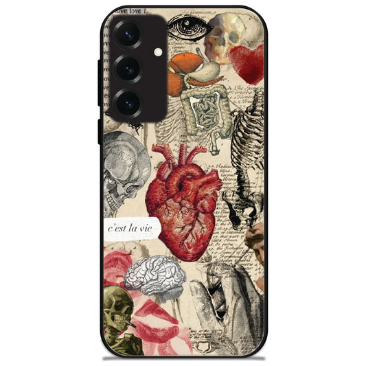 Vintage Anatomy Collage - Glossy Metal Silicone Case for Samsung Galaxy S25 Plus