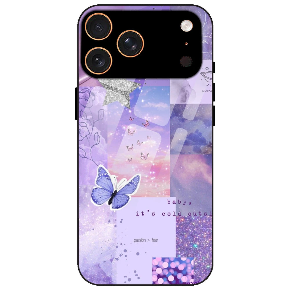 Violet Skies Collage - Glass Case for Apple iPhone 17 Pro