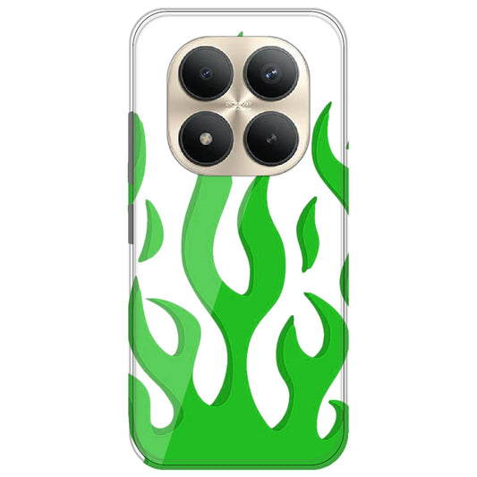 White Aesthetic Flame - Clear Printed Silicone Case for Redmi Note 15 Pro Plus 5G