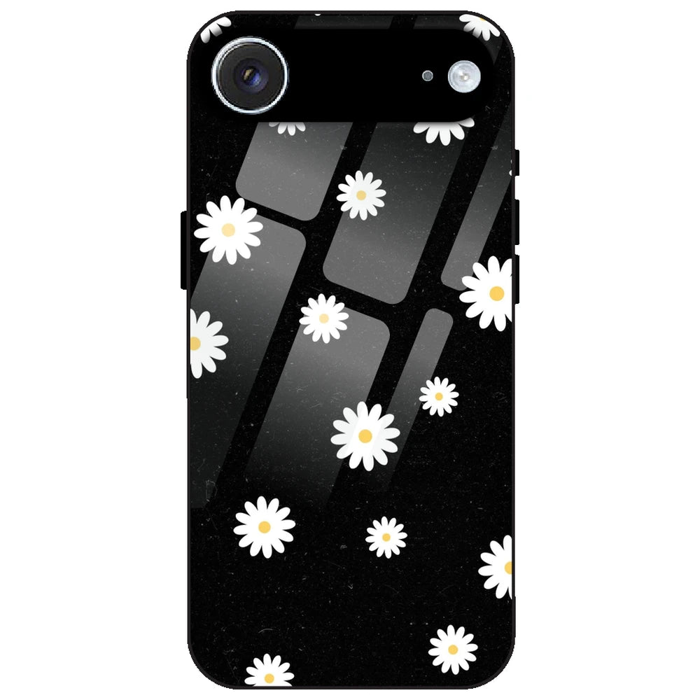 White And Black Flower - Glass Case for Apple iPhone Air
