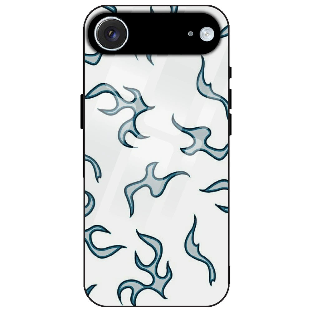 White And Blue Flames - Glass Case for Apple iPhone Air