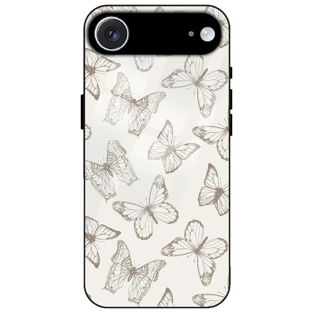 White Butterflies - Glass Case for Apple iPhone Air