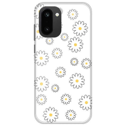 White Flowers - Clear Printed Silicone Case for OnePlus 15R