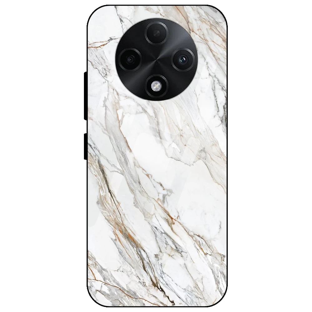 White Marble - Glass Case for Oppo F27 Pro Plus