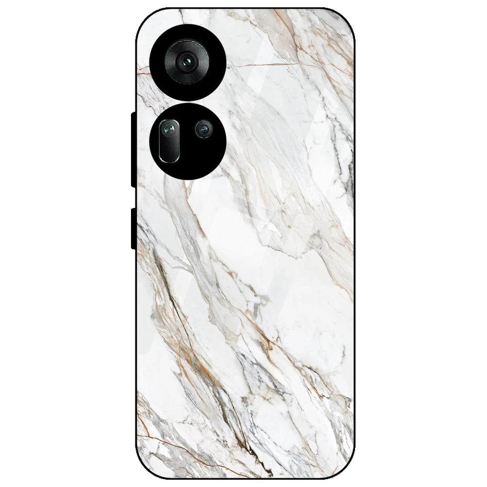 White Marble - Glass Case for Oppo Reno 11