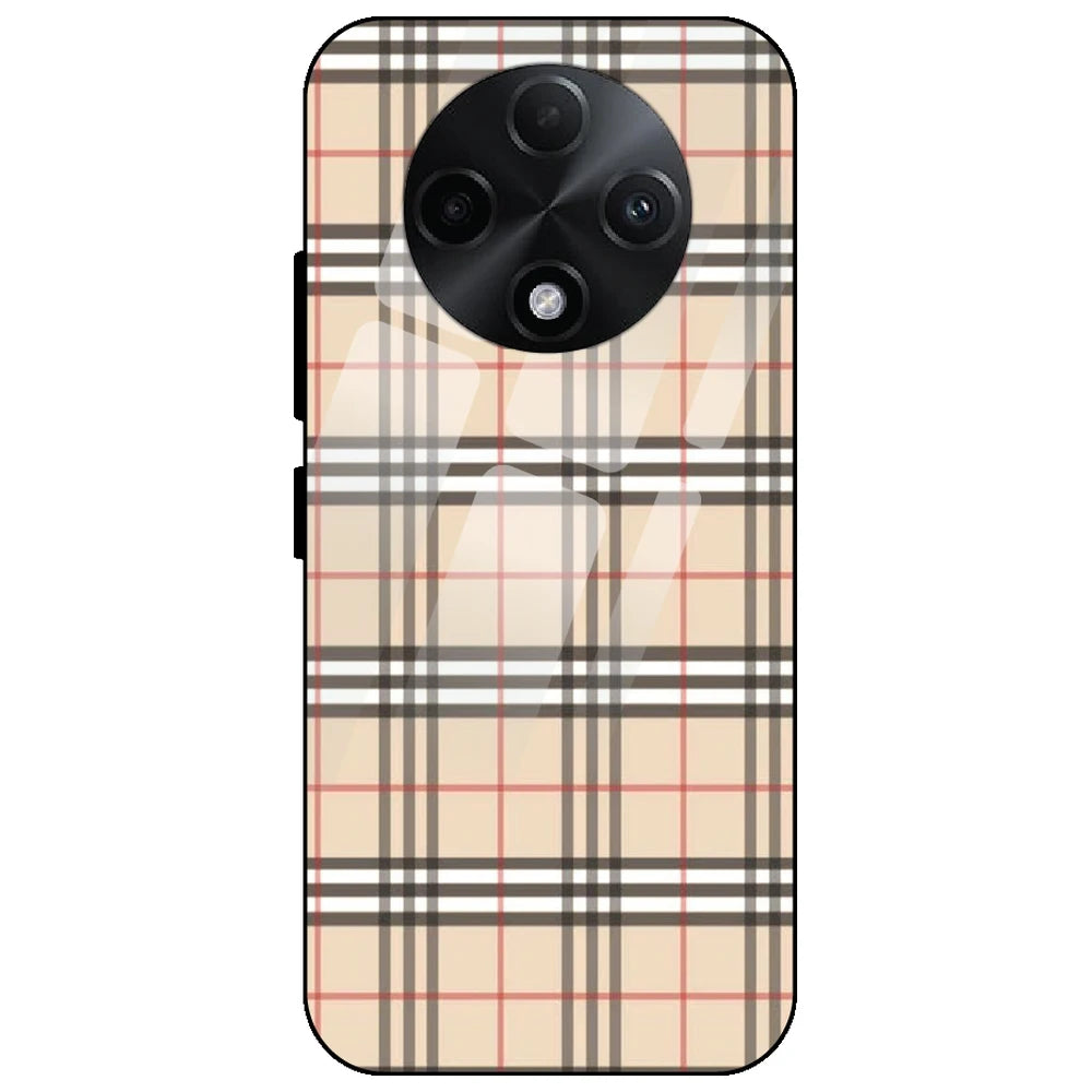 Yellow Checks - Glass Case for Oppo F27 Pro Plus