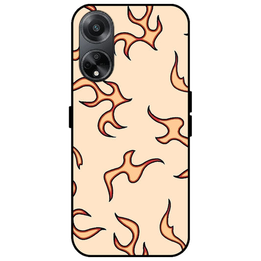 Yellow Flames - Glossy Metal Silicone Case for Oppo F23 5G