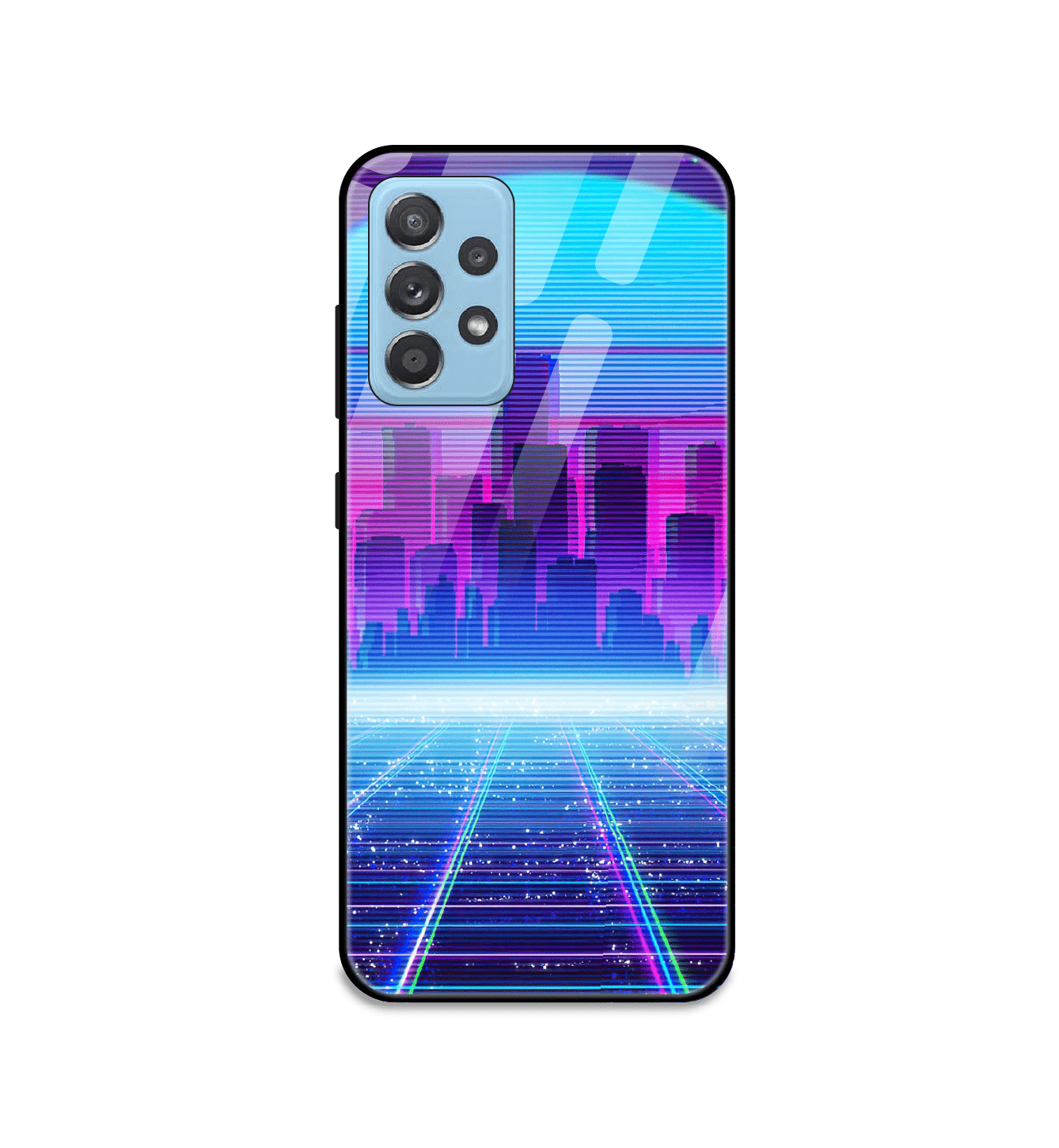 Cityscape Synthwave - Glass Case For Samsung Models