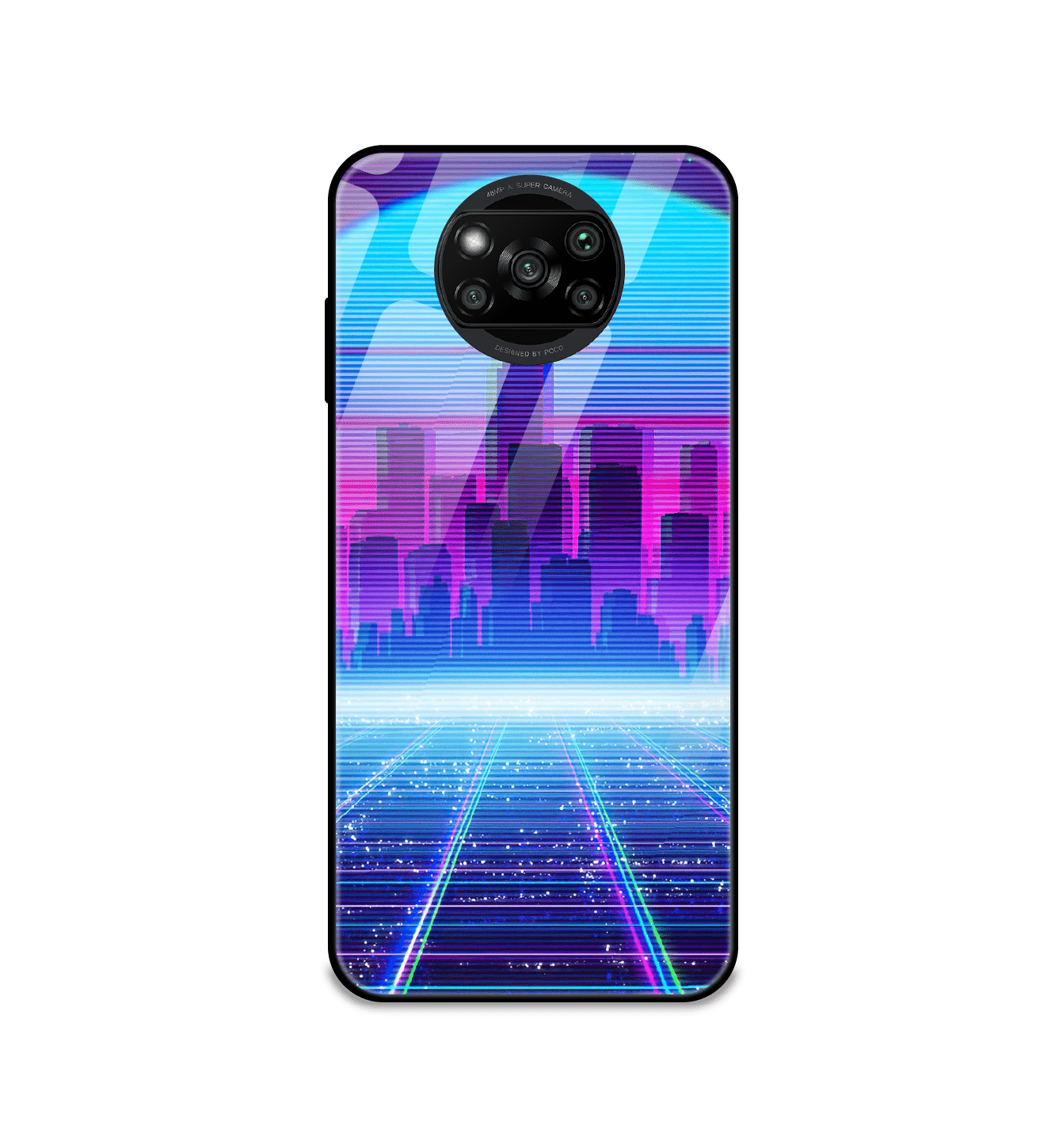 Cityscape Synthwave - Glass Cases For Poco Models