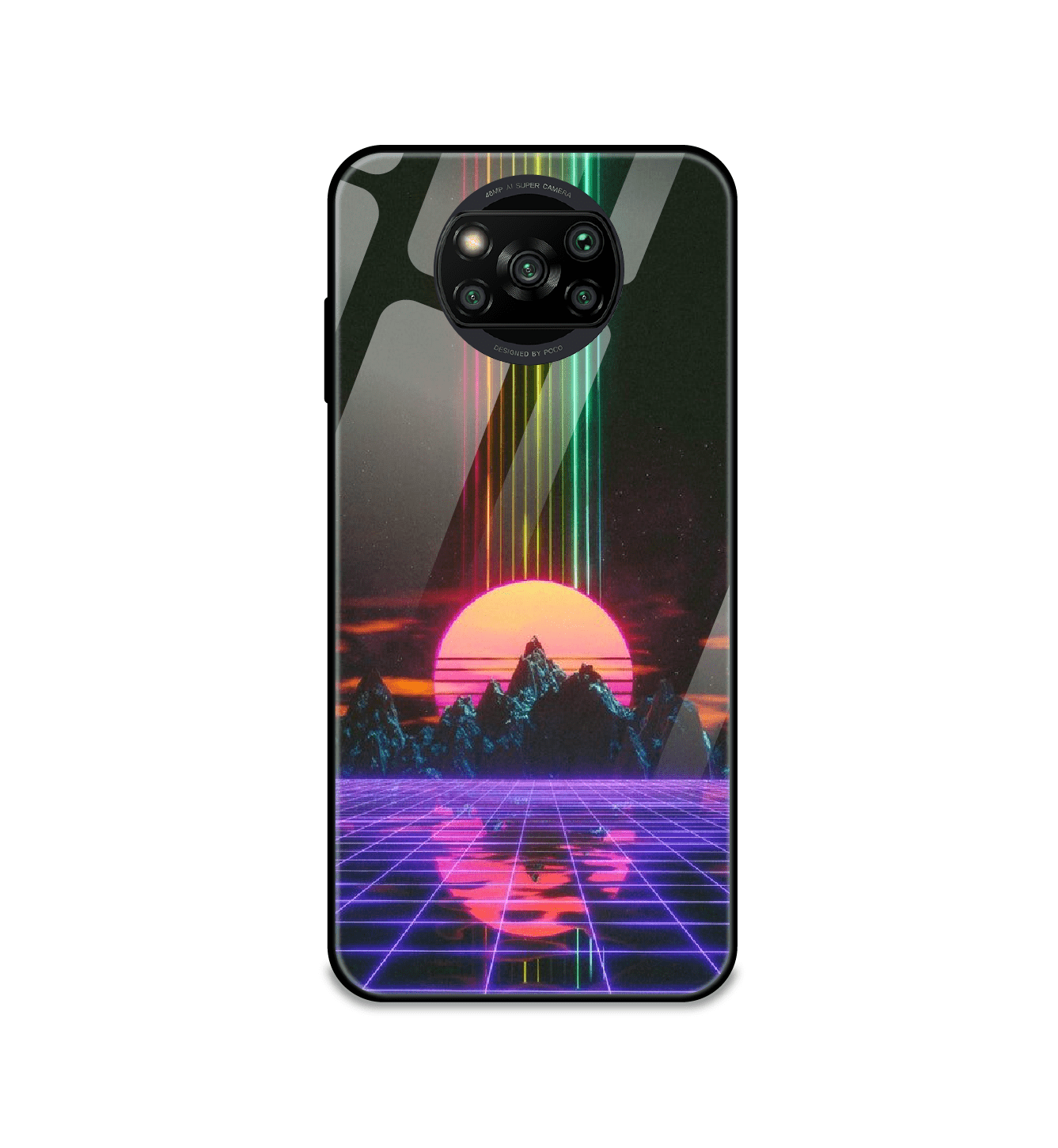 Retro Sunset Synthwave - Glass Cases For Poco Models