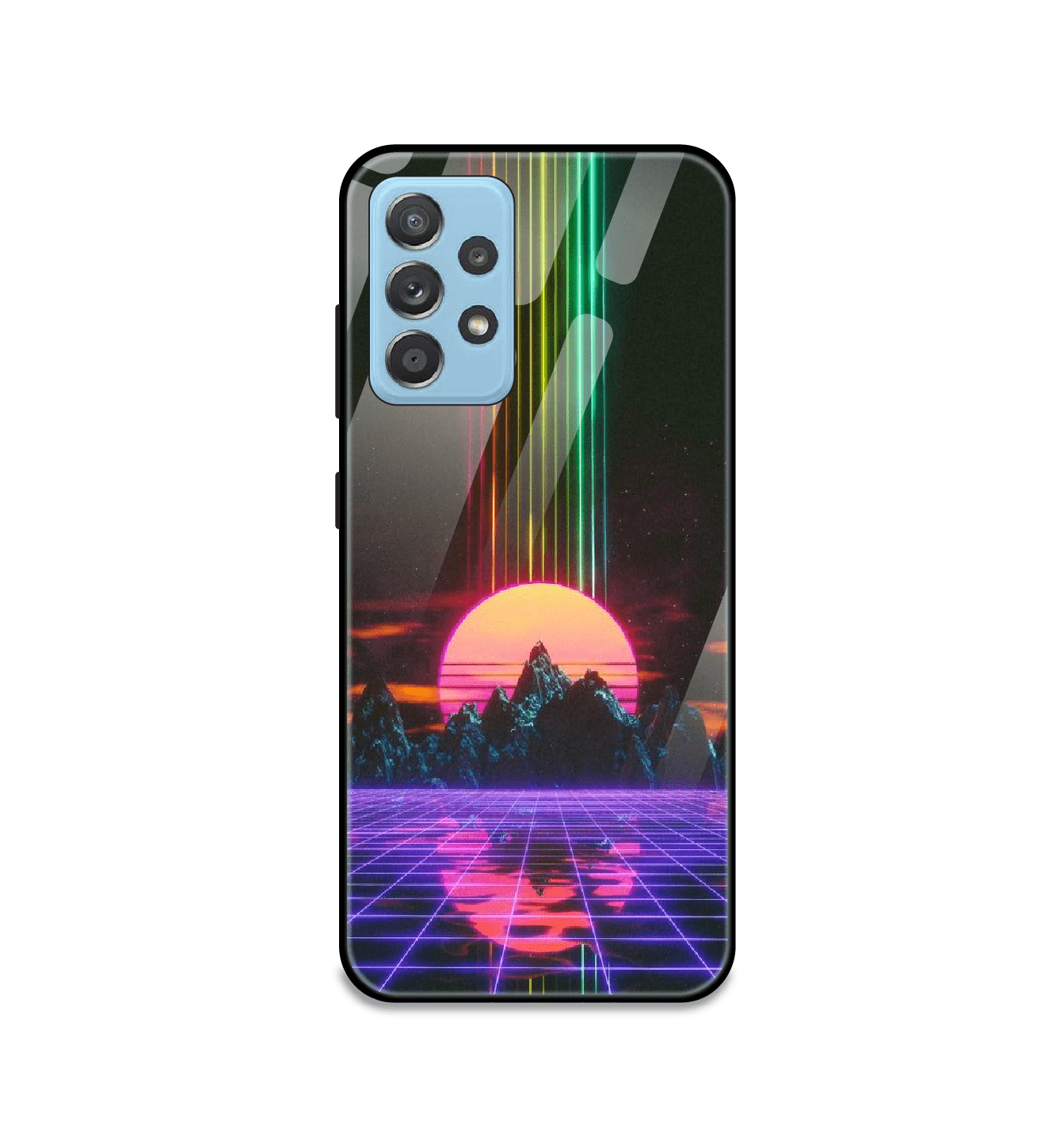 Retro Sunset Synthwave - Glass Case For Samsung Models