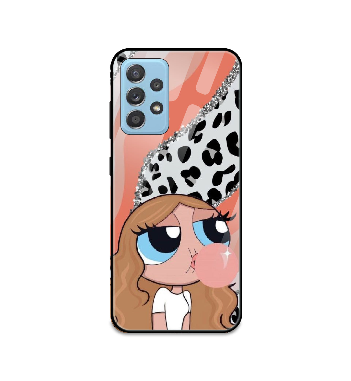 Peach Print Baddie Girl - Glass Case For Samsung Models
