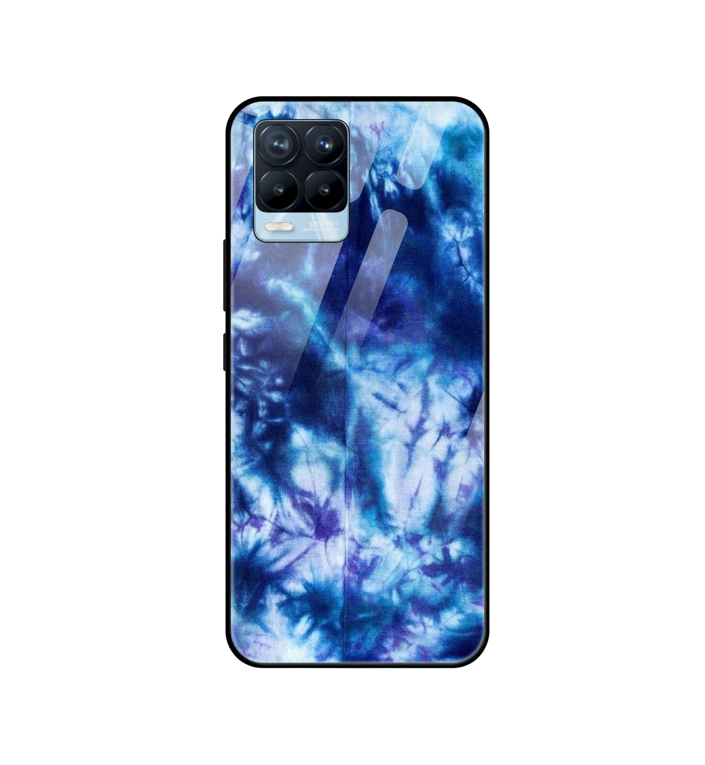 Dark Blue Tie Dye - Glass Case For Realme Models