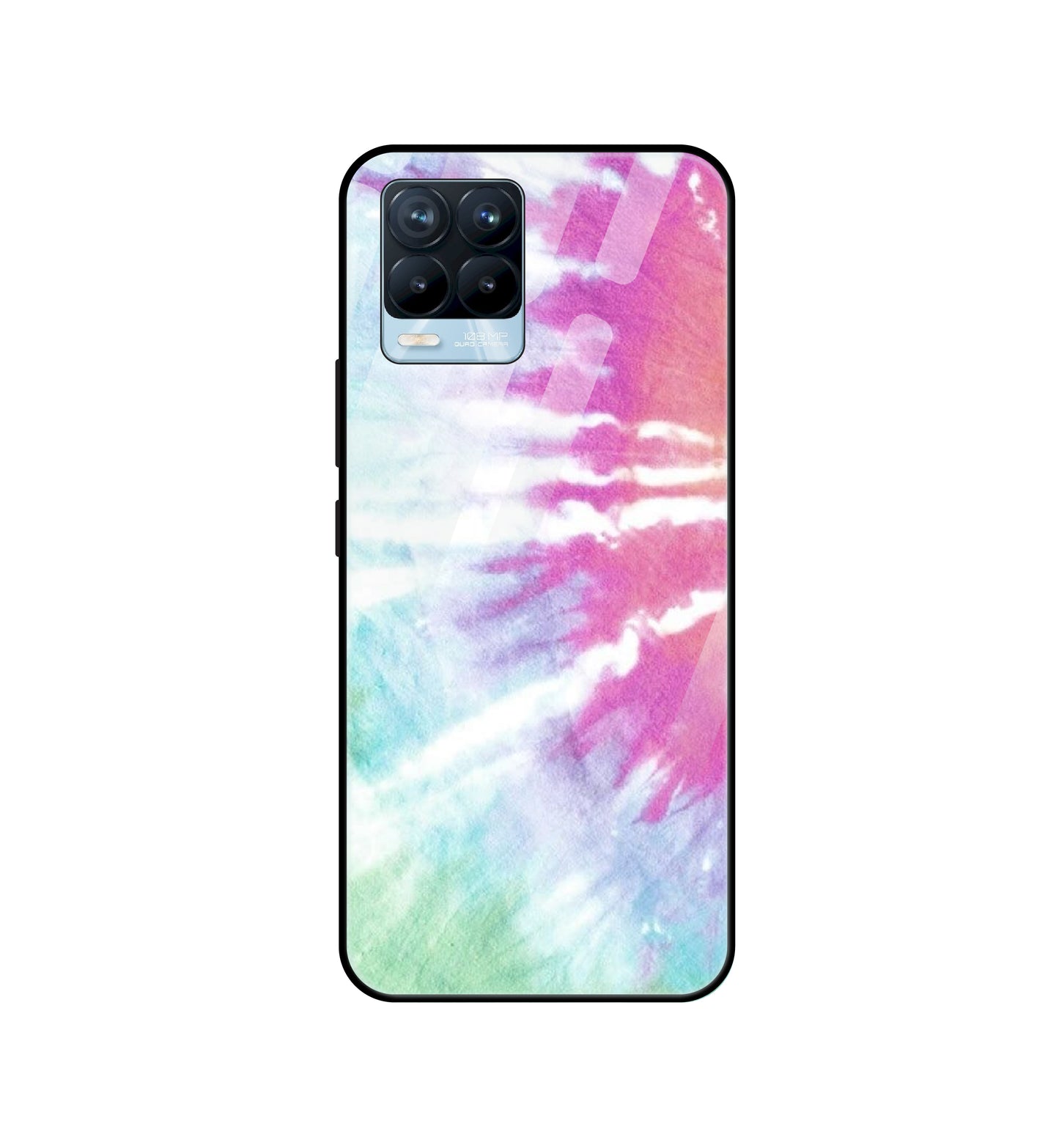 3 Color Splash Tie Dye - Glass Case For Realme Models