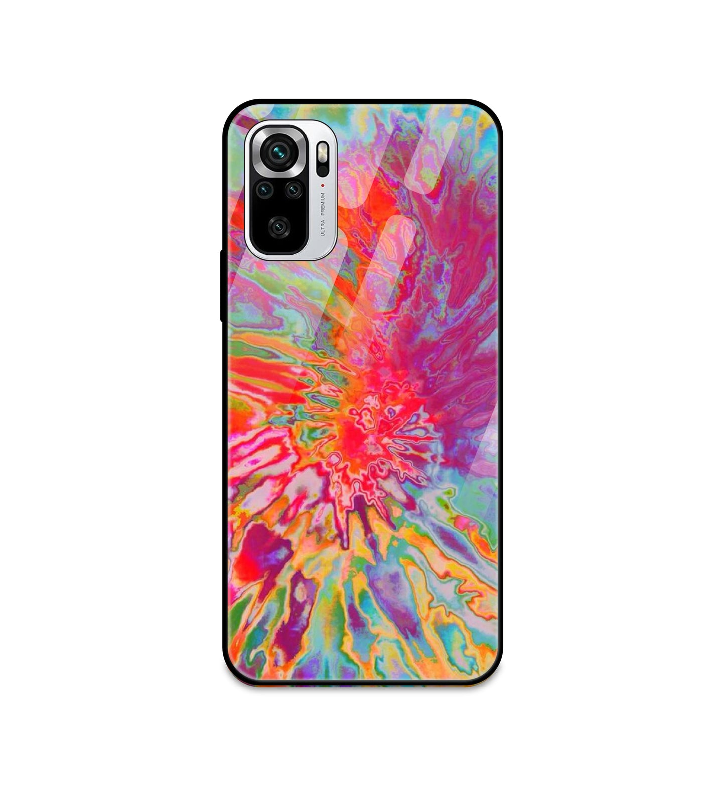 Orange Splash Tie Dye - Glass Case For Redmi Models