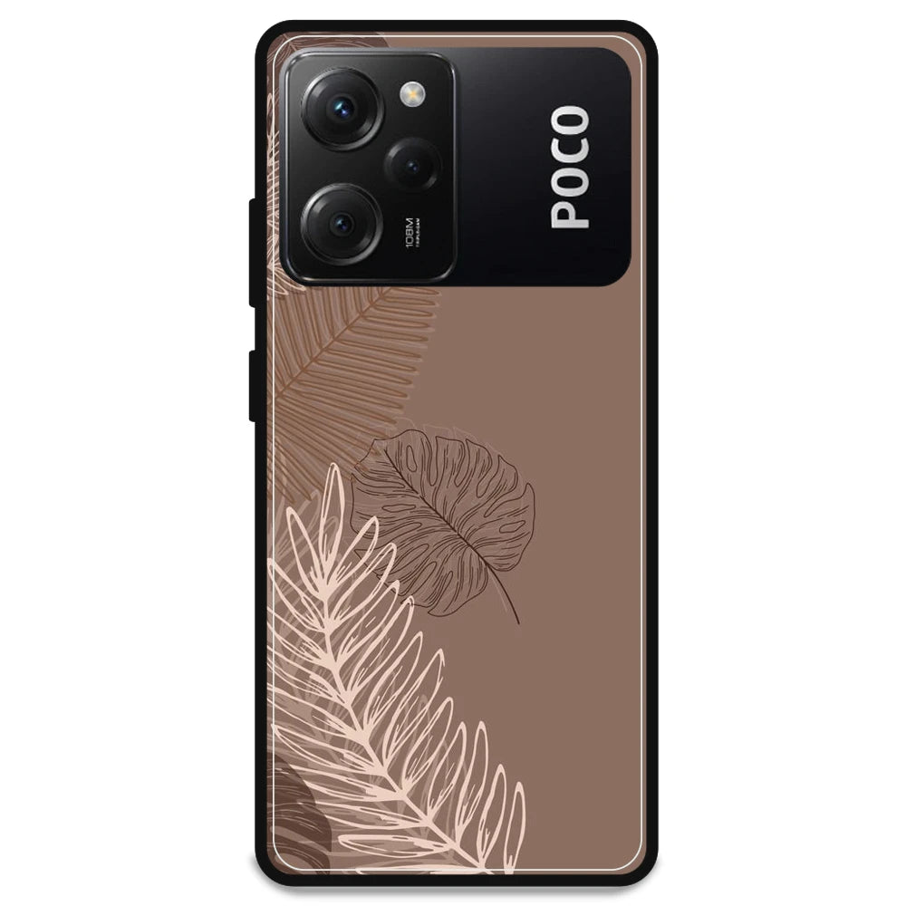 Brown Leaves - Armor Case For Poco Models Poco X5 Pro 5G