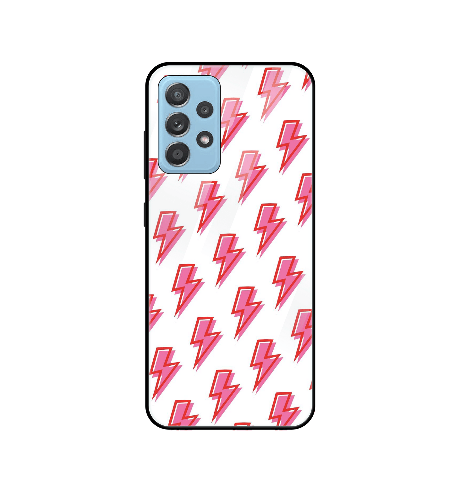 Pink Lightning Bolts - Glass Case For Samsung Models