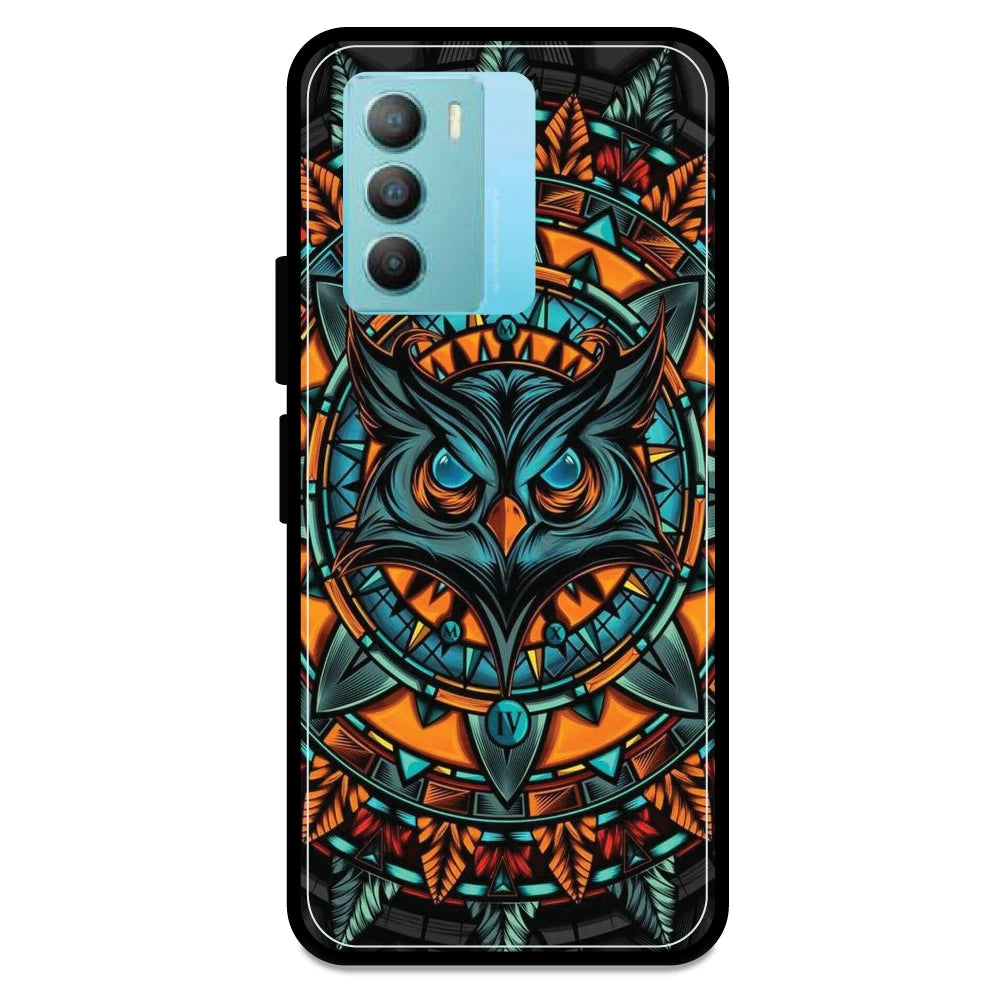 Owl Art - Glossy Metal Silicone Case For Vivo Models