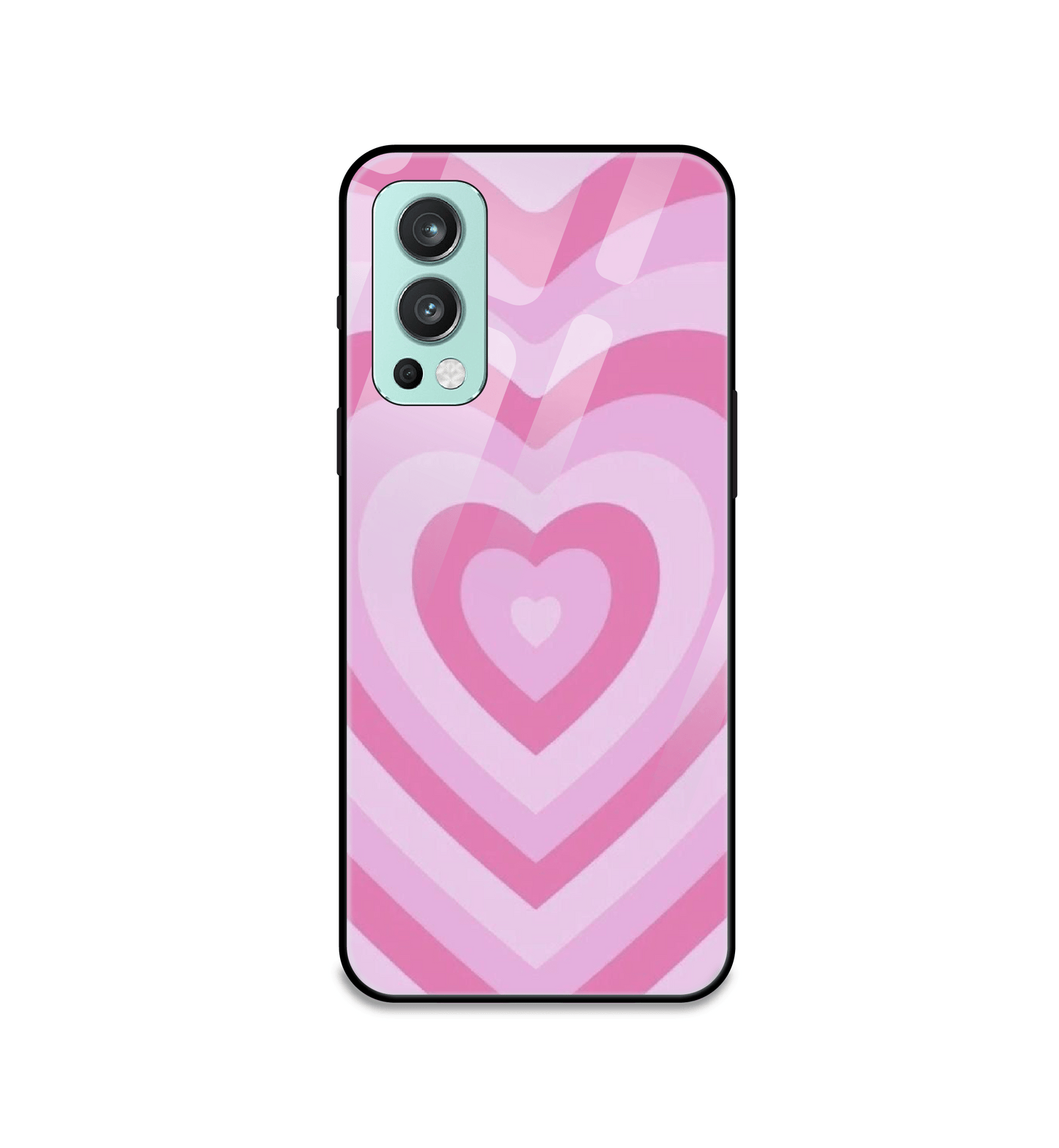 Pink Hearts - Glass Case For OnePlus Models