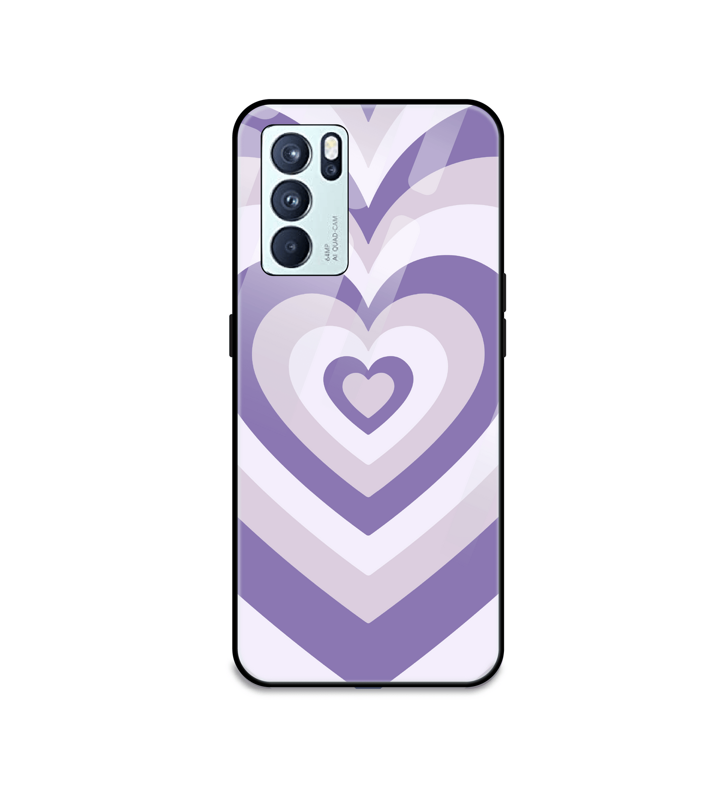 Dark Purple Hearts - Glass Case For Oppo Models