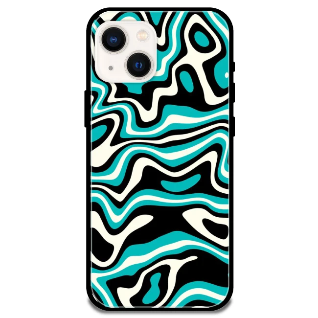 Blue & Black Waves - Armor Case For Apple iPhone Models Iphone 13