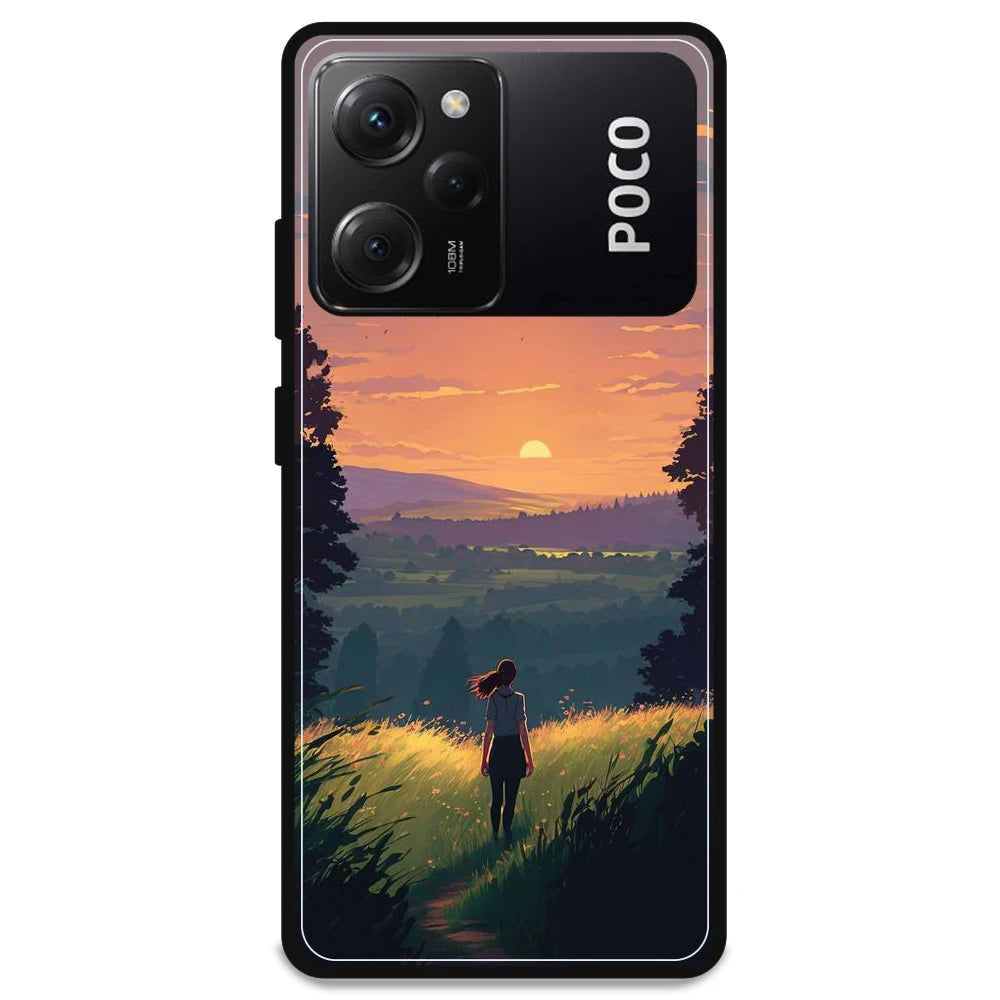 Girl & the Mountains - Armor Case For Poco Models Poco X5 Pro 5G