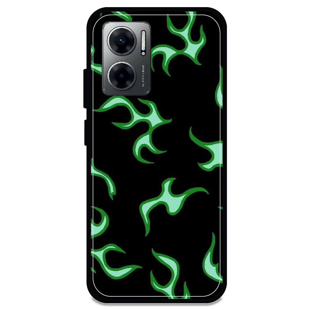 Green Flames - Armor Case For Redmi Models 11 Prime 5g