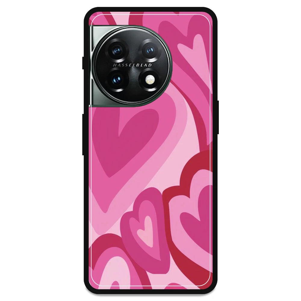 Pink Mini Hearts - Armor Case For OnePlus Models OnePlus 11
