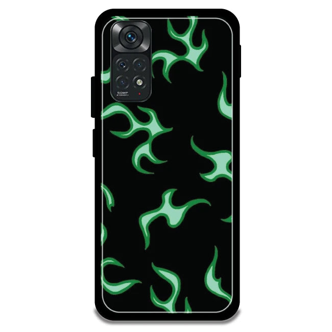 Green Flames - Armor Case For Redmi Models 11 4g