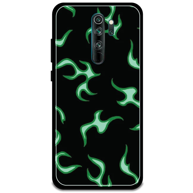 Green Flames - Armor Case For Redmi Models 8 Pro