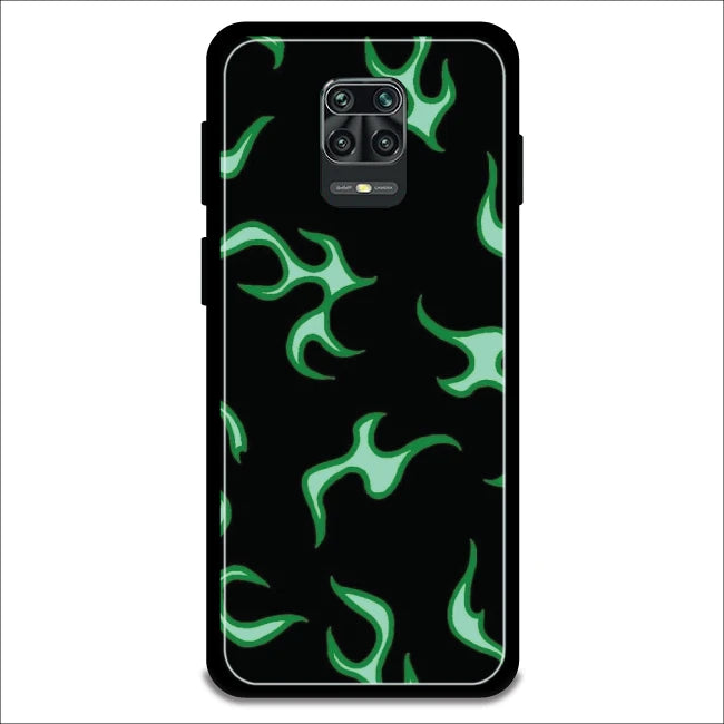 Green Flames - Armor Case For Redmi Models 9 Pro Max