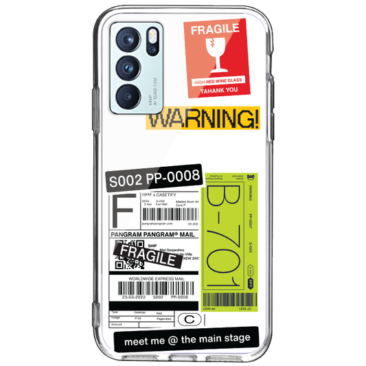 Fragile Labels - Clear Printed Silicon Case For Oppo Models