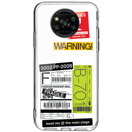 Fragile Labels - Clear Printed Case For Poco Models